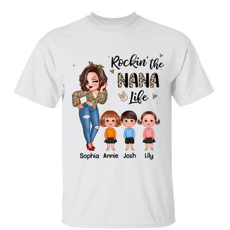 Leopard Rockin' Grandma Life Custom T-Shirt - Gift for Mom - Thegiftio UK
