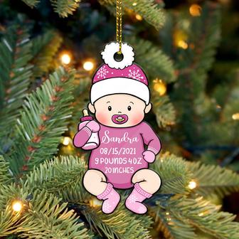 Baby's First Christmas Stats Custom Ornament - Gift for Baby - Thegiftio UK