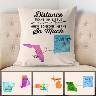 Distance Means So Little Custom Pillow - Long Distance Gift - Thegiftio UK