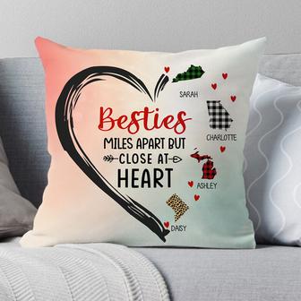 Miles Apart But Close At Heart Custom Pillow - Moving Gift - Thegiftio UK