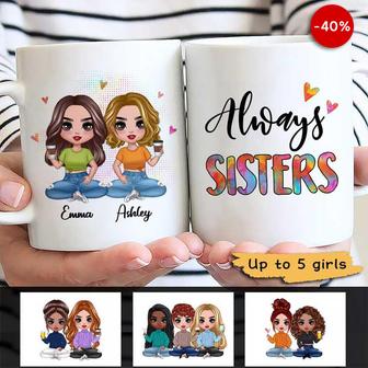 Colorful Patterned Sitting Doll Besties Custom Mug - Thegiftio UK
