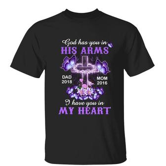 Purple Butterflies Cross Personalized Shirt - Memorial Gift - Thegiftio UK
