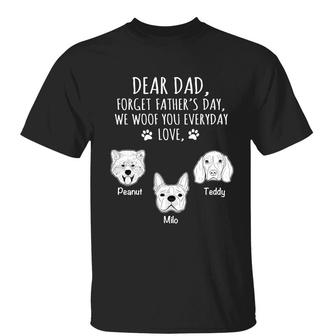 Forget Father’s Day Simple Dog Head Outline Custom T-Shirt - Thegiftio UK