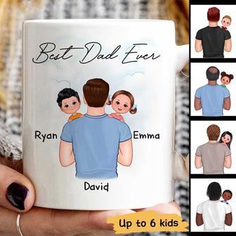 Dad Carrying Kids On Shoulder Custom Mug - Father's Day Gift - Thegiftio UK