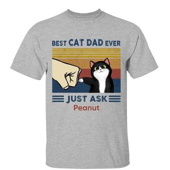 Best Cat Dad Fluffy Cat Custom T-Shirt - Father's Day Gift - Thegiftio UK