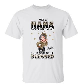 Blessed Nana Grandma Leopard Custom T-Shirt - Gift for Nana - Thegiftio UK