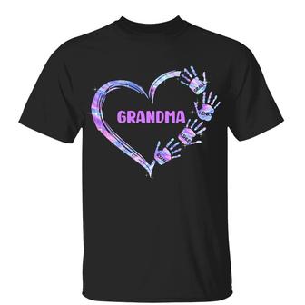 Mom Grandma Colorful Heart Custom T-Shirt - Gift for Grandma - Thegiftio UK