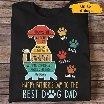 Happy Father's Day Dog Dad Retro Custom T-Shirt - Thegiftio UK