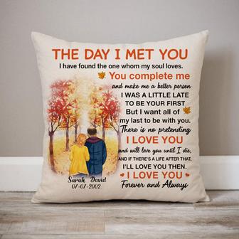 The Day I Met You Personalized Pillow - Anniversary Gift - Thegiftio UK