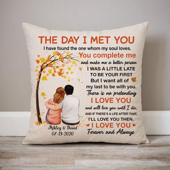 The Day I Met You Personalized Pillow - Anniversary Gift - Thegiftio UK