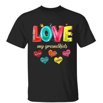 Love My Grandkids Hearts Custom T-Shirt - Gift for Grandma - Thegiftio UK