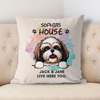 Live Here Too Personalized Pillow - Gift for Dog Lovers - Thegiftio UK
