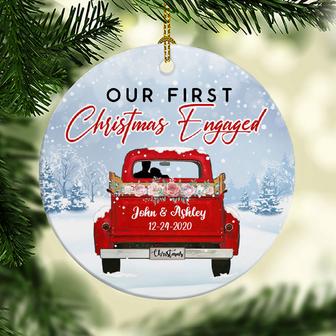 Our First Christmas Engaged Personalized Ornament - Gift - Thegiftio UK