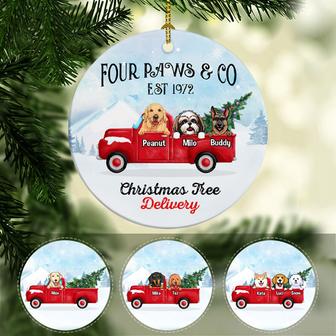 Four Paws Personalized Circle Ornament - Gift for Dog Lovers - Thegiftio UK