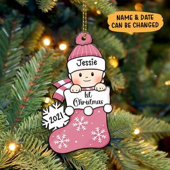 Baby's First Christmas Stocking Custom Ornament - Baby Gift - Thegiftio UK