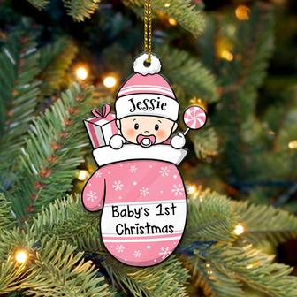 Baby Mitten Christmas Ornament Custom Gift for Baby - Thegiftio UK
