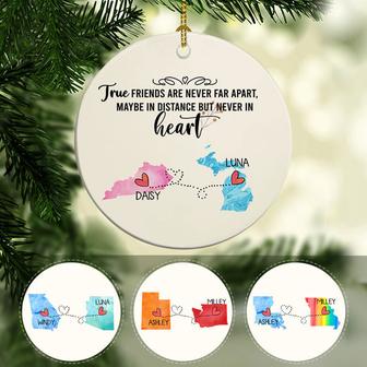 True Friends Long Distance Custom Ornament - Thegiftio UK