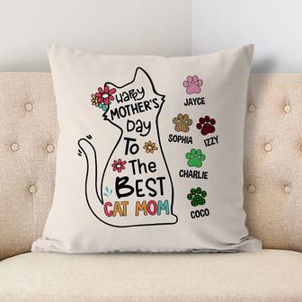 Happy Mother's Day Best Cat Mom Custom Pillow - Thegiftio UK