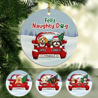 Feliz Naughty Dog Personalized Ornament - Thegiftio UK