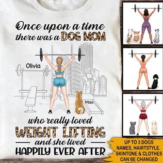 Weight Lifting Dog Lovers Custom T-Shirt - Gift for Dog Moms - Thegiftio UK
