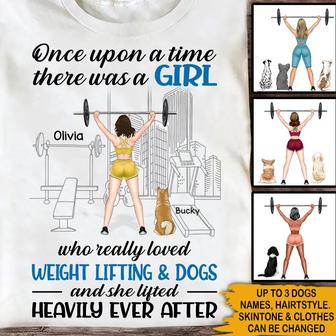 A Girl Really Loved Weight Lifting Custom T-Shirt - Dog Gift - Thegiftio UK