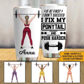 If At First I Don't Succeed Custom Tumbler - Gym Lovers Gift - Thegiftio UK