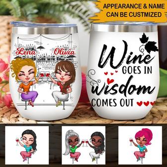 Wine Goes In Wisdom Comes Out Custom Wine Tumbler - Gift - Thegiftio UK