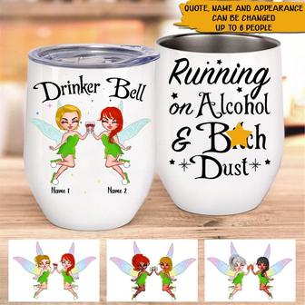 Wine Girl Running On Wine Custom Tumbler - Gift for Lovers - Thegiftio UK