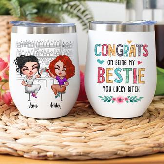 Bestie Custom Wine Tumbler - Gift for Best Friends - Thegiftio UK