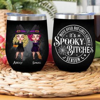 Spooky Bitches Season Custom Wine Tumbler - Halloween Gift - Thegiftio UK