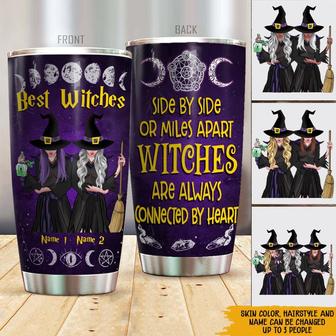 Witch Custom Tumbler Connected By Heart - Best Witches Gift - Thegiftio UK