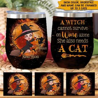 A Witch Cannot Survive On Wine Custom Tumbler - Witch Gift - Thegiftio UK