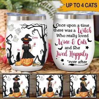 Witch Who Loved Wine Custom Tumbler - Gift for Cat Lovers - Thegiftio UK