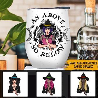 Witch Custom Wine Tumbler As Above So Below - Witch Gift - Thegiftio UK
