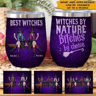 Best Witches Bitches Custom Wine Tumbler - Gift for Witches - Thegiftio UK