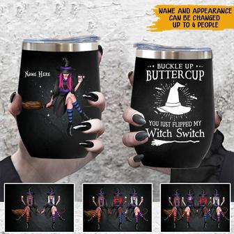 Buckle Up Buttercup Custom Wine Tumbler - Gift for Witches - Thegiftio UK
