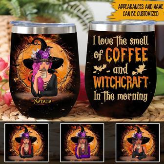 I Love The Smell Of Coffee And Witchcraft Custom Tumbler - Thegiftio UK