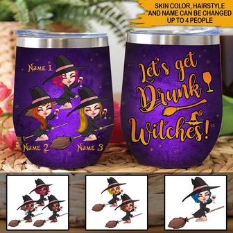 Let's Get Drunk Witches Custom Wine Tumbler - Witch Gift - Thegiftio UK