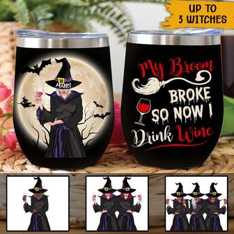 My Broom Broke Personalized Wine Tumbler - Gift for Witches - Thegiftio UK