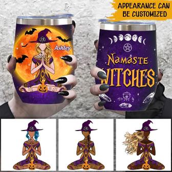 Namaste Witches Custom Wine Tumbler - Gift for Witches - Thegiftio UK