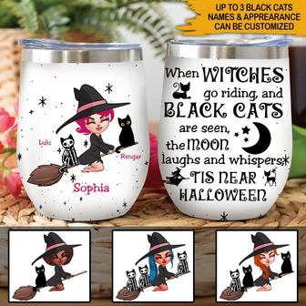When Witches Go Riding Custom Tumbler - Gift for Cat Lovers - Thegiftio UK