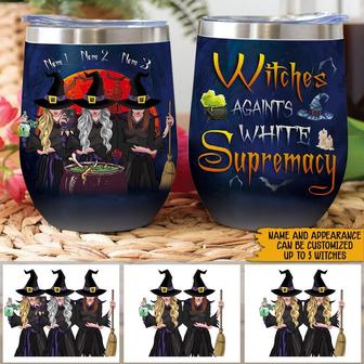 Witch Against White Supremacy Custom Wine Tumbler - Gift - Thegiftio UK