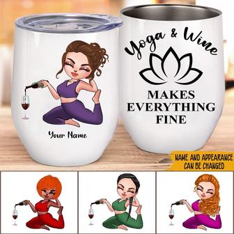 All I Want To Do Is Yoga Custom Wine Tumbler - Yoga Gift - Thegiftio UK