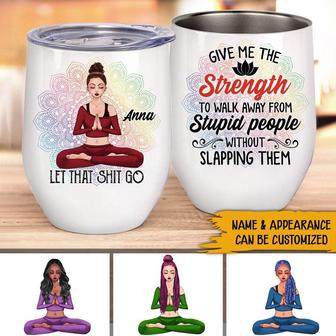 Give Me The Strength Custom Tumbler - Gift for Yoga Lovers - Thegiftio UK