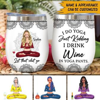 Let That Shit Go Custom Wine Tumbler - Gift for Wine Lovers - Thegiftio UK