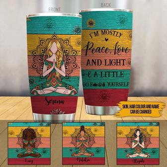 Yoga I Am Mostly Peace Custom Tumbler - Gift for Yogis - Thegiftio UK