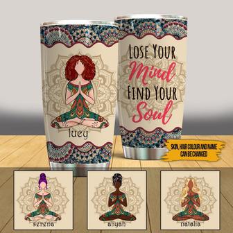 Lose Your Mind Find Your Soul Custom Tumbler - Yoga Gift - Thegiftio UK