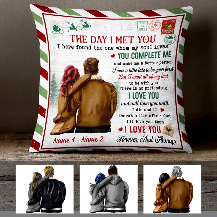 Personalized Christmas Couple Pillow Love Air Mail Love You Forever And Always Gift For Lovers Boyfriend Girlfriend Husband And Wife