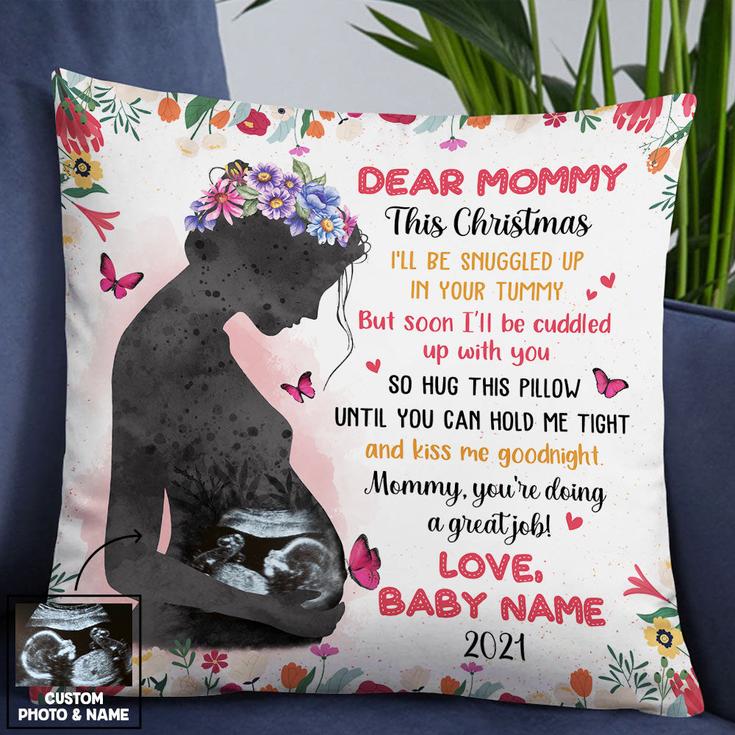 Personalized Baby Ultrasound Mom Dad Pillow
