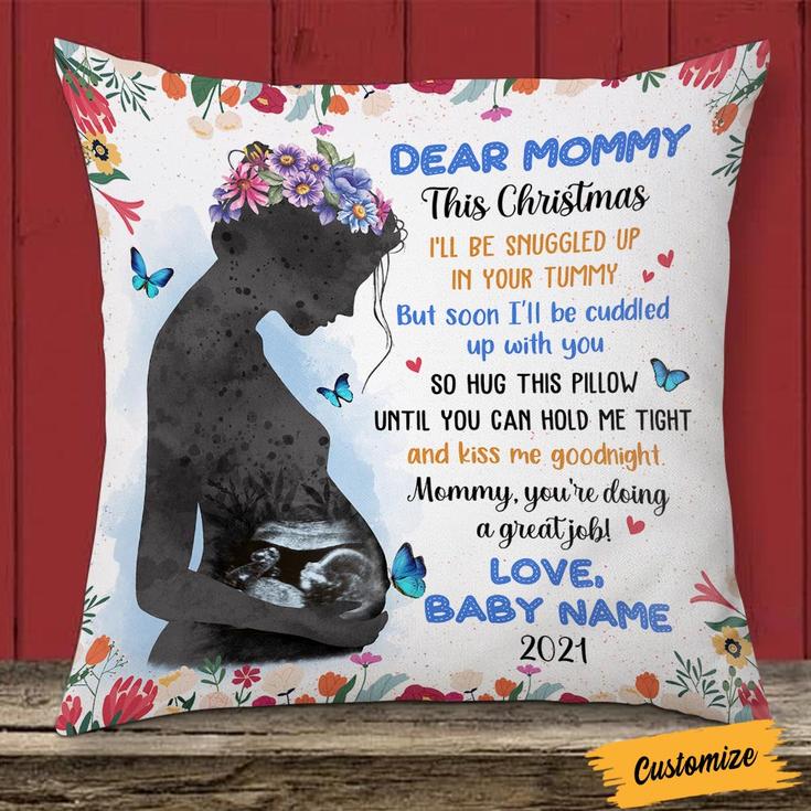 Personalized Baby Ultrasound Mom Dad Pillow